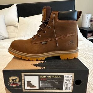 Irish Setter Brown High-Top Boots with Durable Rubber Sole